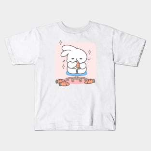 The Bunny Chair Pose, a Leap into Serenity! Kids T-Shirt